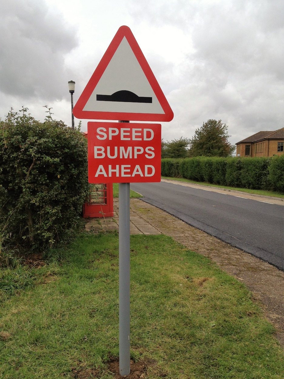 Speed Bumps Ahead — Road & Traffic Signs