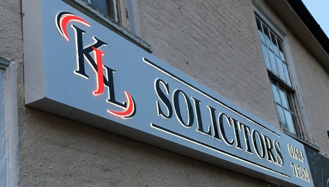 KJL Solicitors — Illuminated Signs